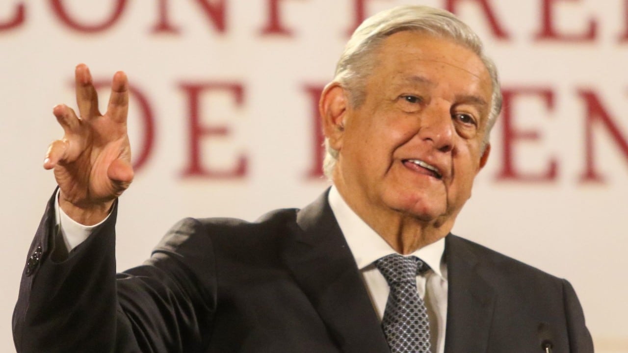 El presidente Andrés Manuel López Obrador (AMLO) en Palacio Nacional.