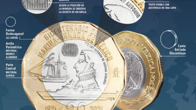 Nueva moneda de 20 pesos conmemorativa de la Marina