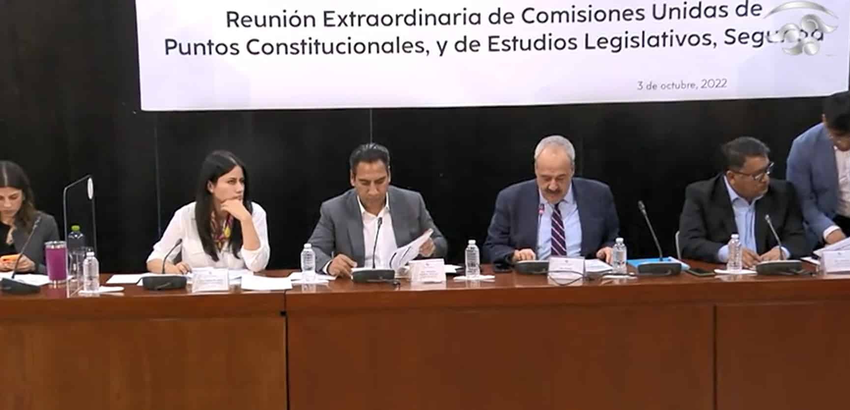 Reunión de las comisiones unidas de Puntos Constitucionales y de Estudios Legislativos Segunda, 3 de octubre de 2022 (Twitter: @senadomexicano)