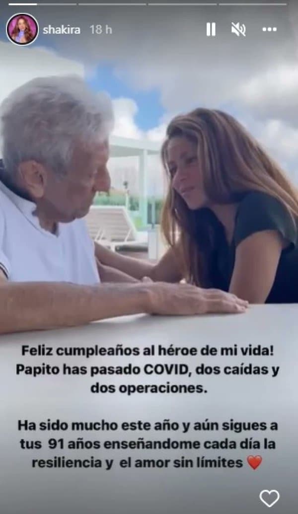 Shakira celebra a su papá por sus 91 años